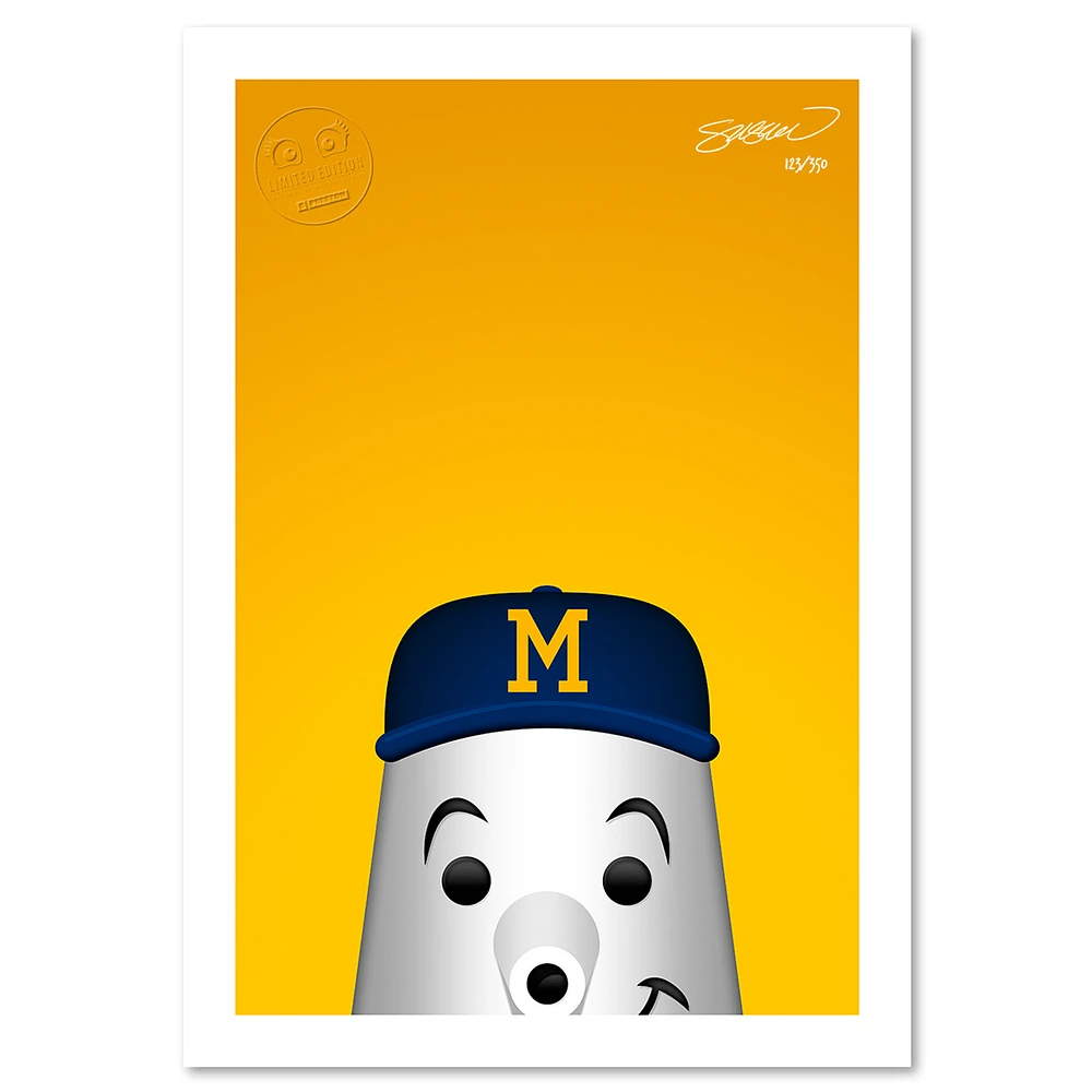 Milwaukee Brewers 24'' x 32'' Minimalist Mascot Art
