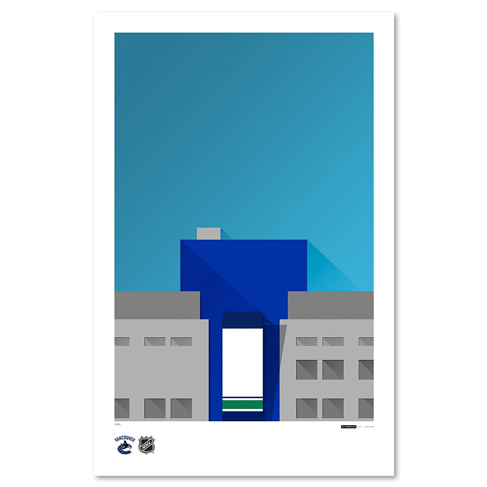 Vancouver Canucks 11'' x 17'' Minimalist Rogers Arena Art Poster