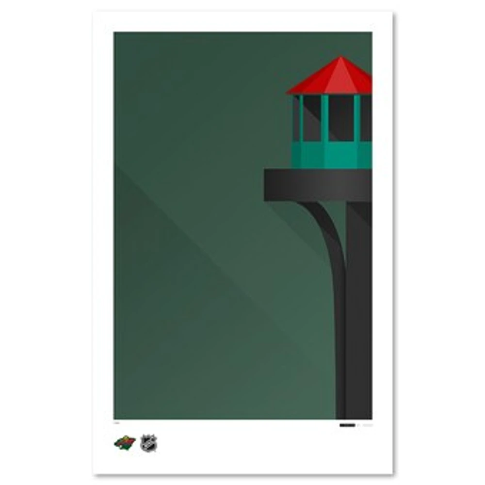 Minnesota Wild 11'' x 17'' Minimalist Xcel Energy Center Art Poster