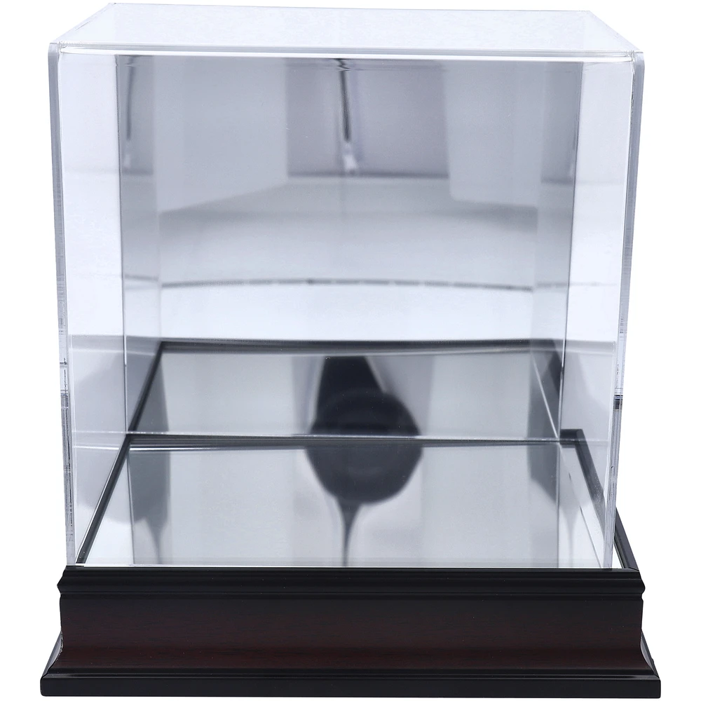 Antique Mahogany Mini Helmet Display Case with Mirror Back