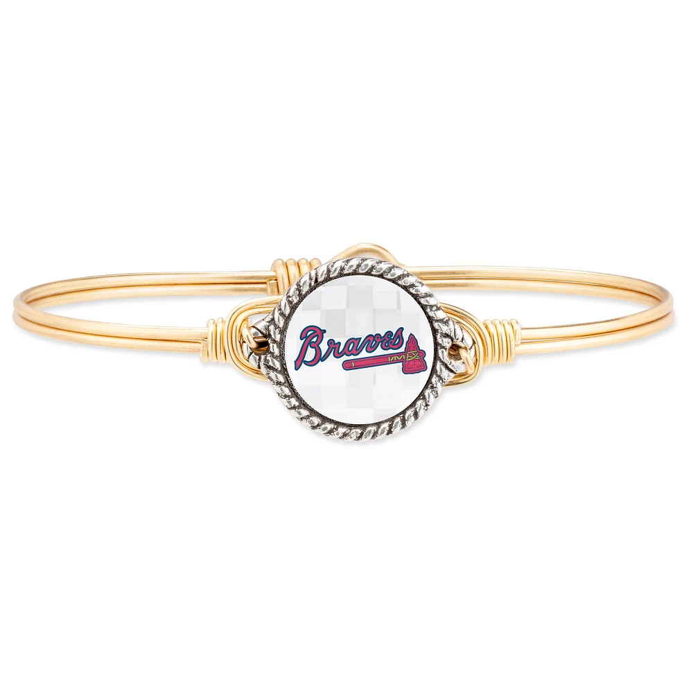Women's Luca + Danni Gold Atlanta Braves Petite Bangle Bracelet