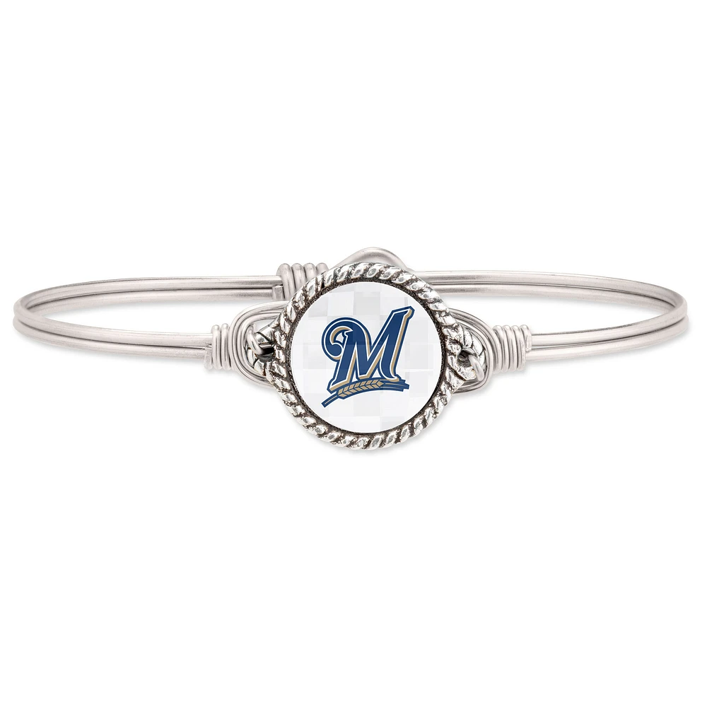 Women's Luca + Danni Silver Milwaukee Brewers Petite Bangle Bracelet
