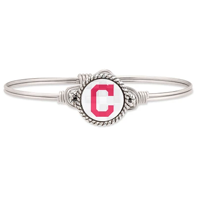 Women's Luca + Danni Silver Cleveland Indians Petite Bangle Bracelet