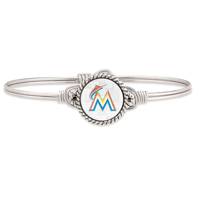 Women's Luca + Danni Silver Miami Marlins Petite Bangle Bracelet