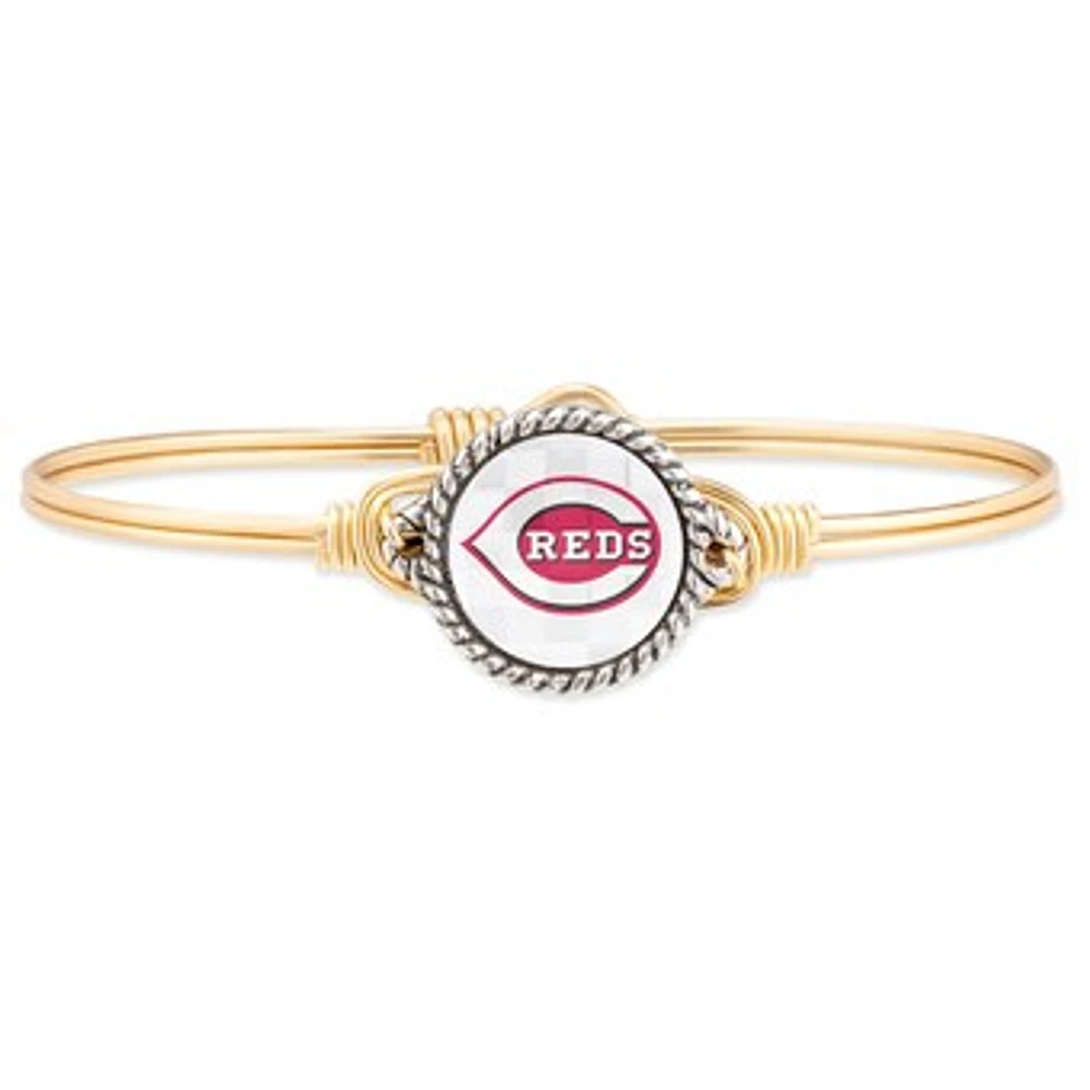 Women's Luca + Danni Gold Cincinnati Reds Petite Bangle Bracelet