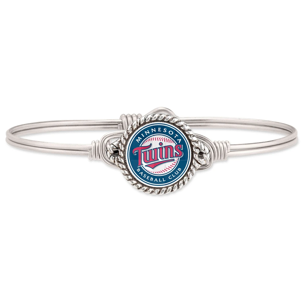 Women's Luca + Danni Silver Minnesota Twins Petite Bangle Bracelet