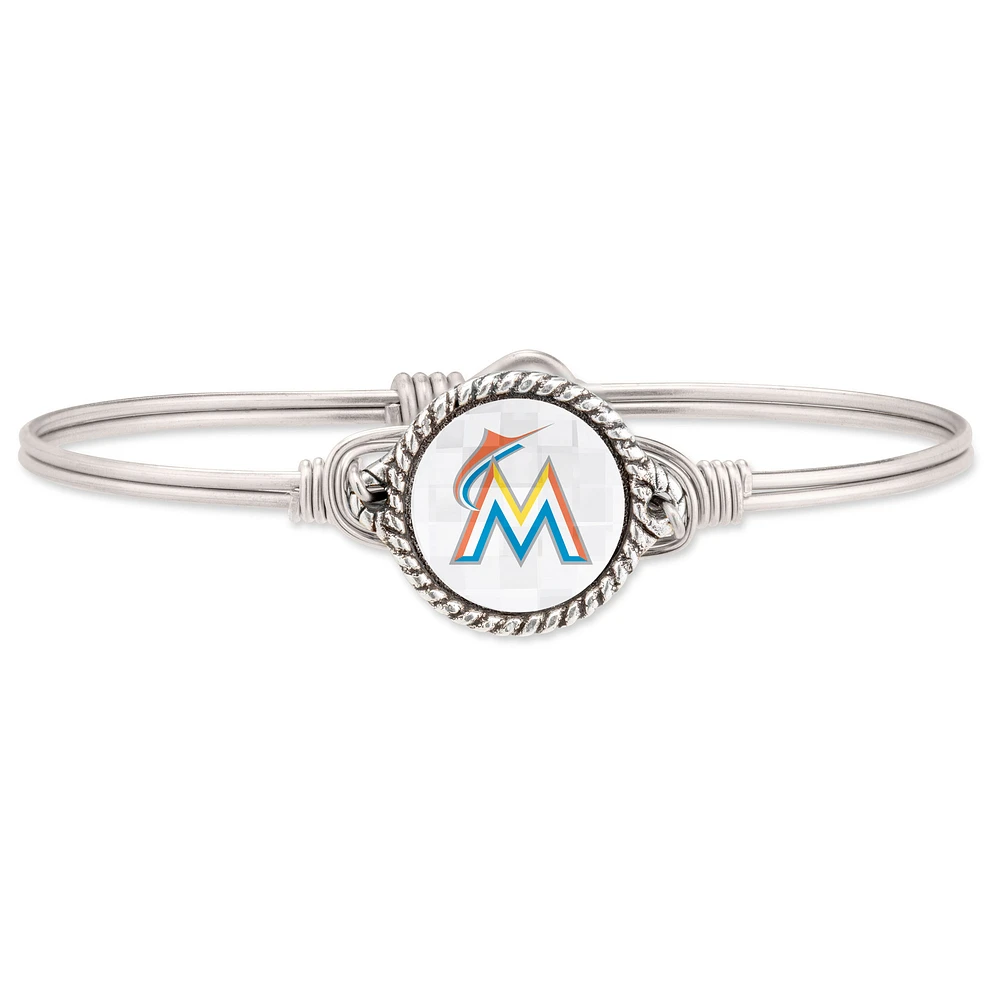 Women's Luca + Danni Silver Miami Marlins Bangle Bracelet