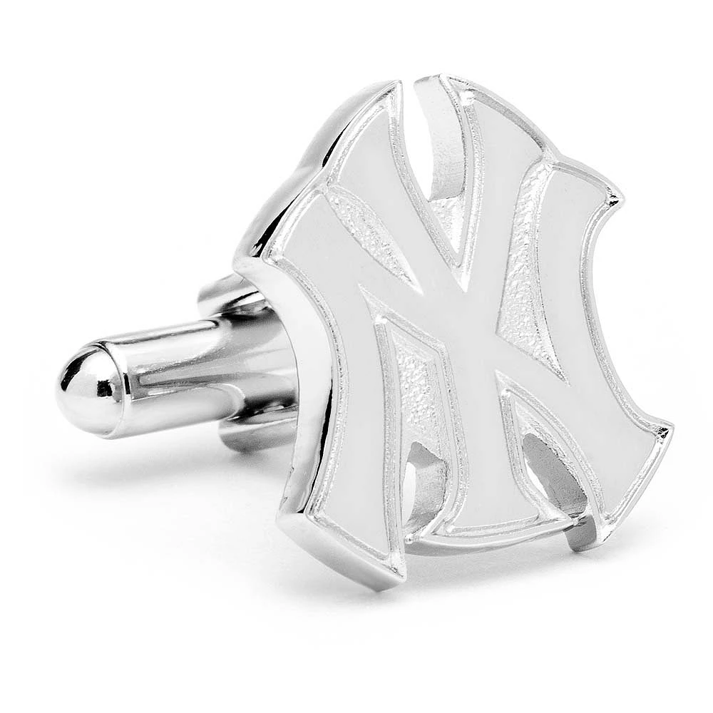 Men's Silver New York Yankees Logo Cufflinks