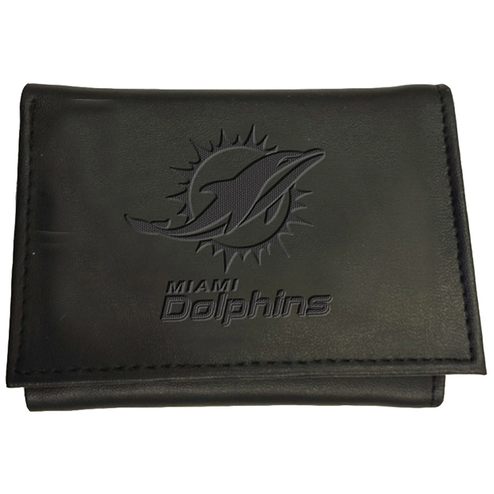 Men's Black Miami Dolphins Hybrid Tri-Fold Wallet