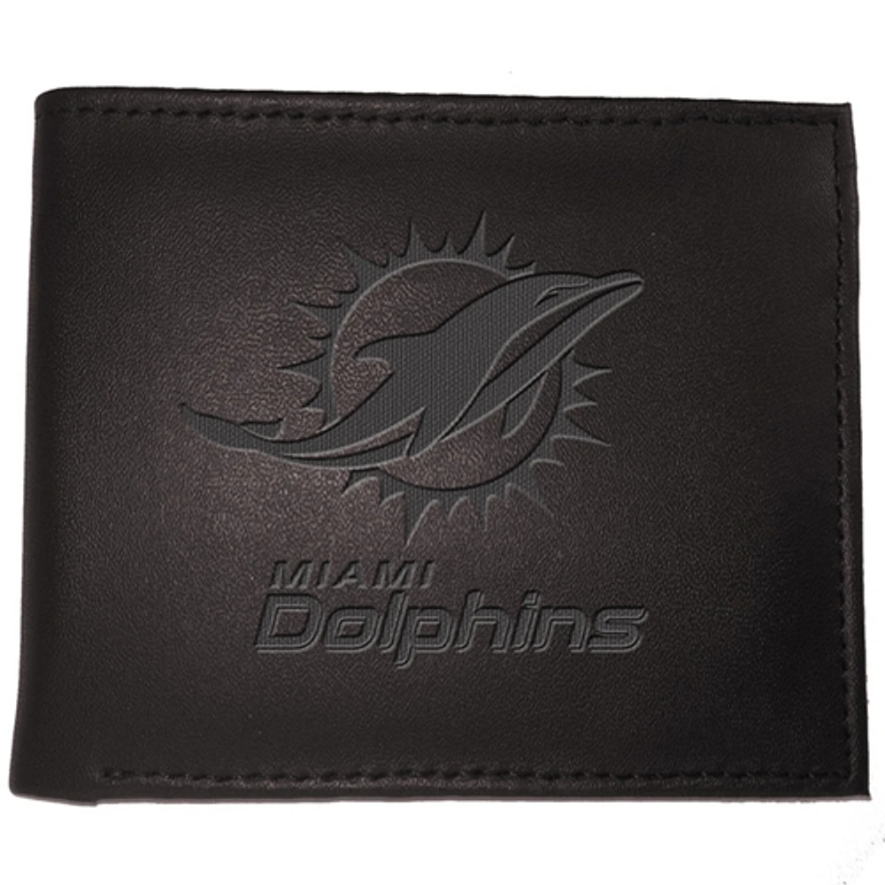 Men's Black Miami Dolphins Hybrid Bi-Fold Wallet