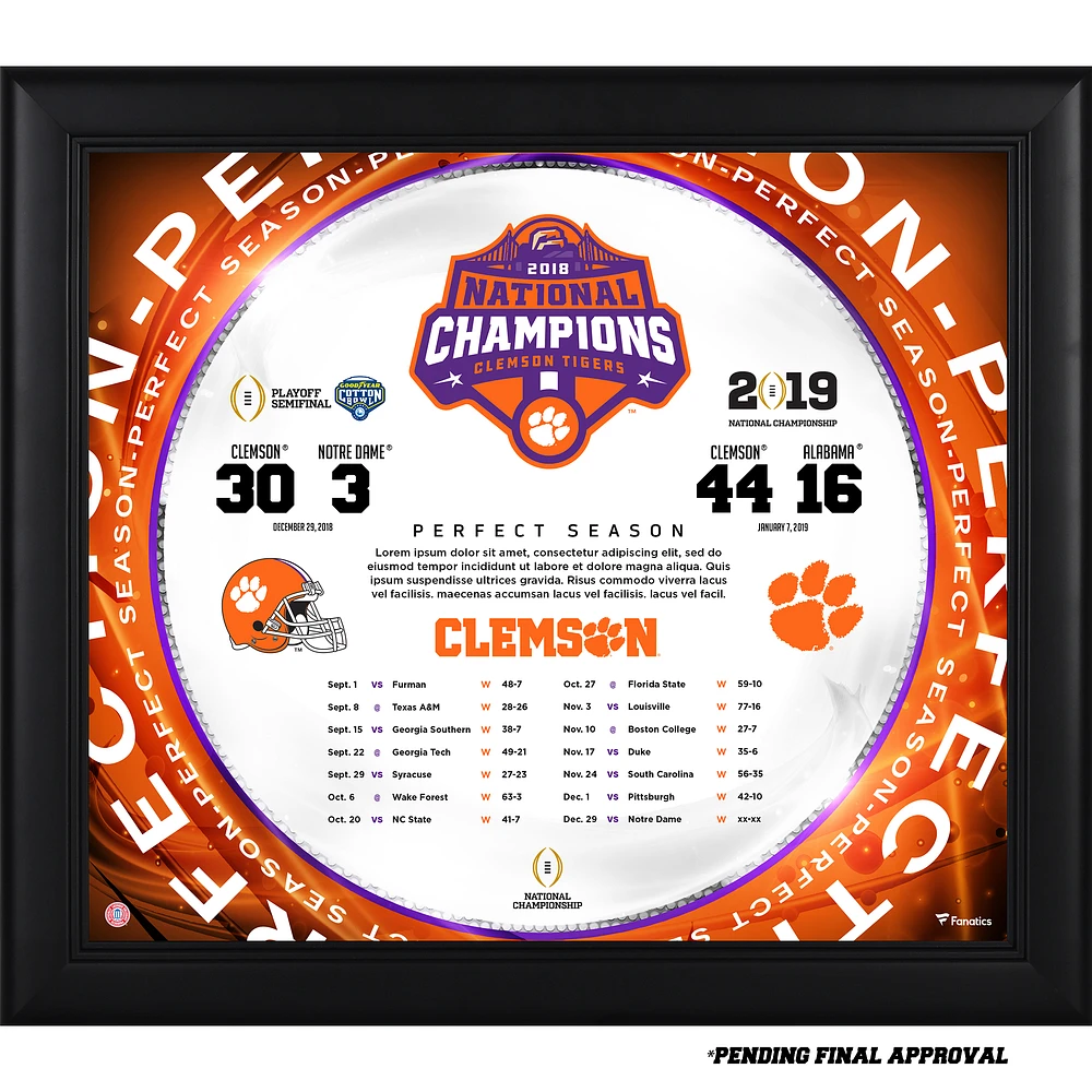 Clemson Tigers College Football Playoff 2018 National Champions Framed 15" x 17" Collage