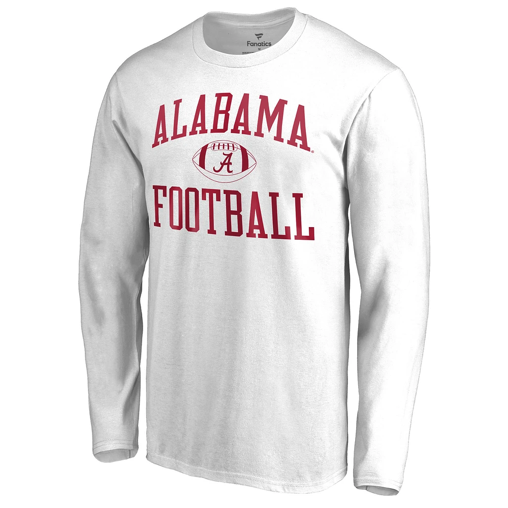 Men's White Alabama Crimson Tide First Sprint Long Sleeve T-Shirt