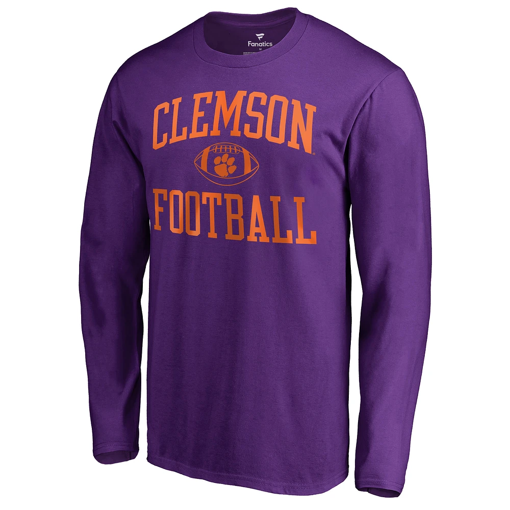 Men's Purple Clemson Tigers First Sprint Long Sleeve T-Shirt