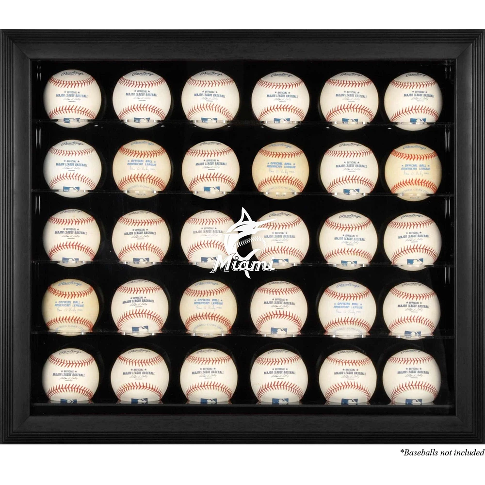 Miami Marlins Framed 2019 Logo 30-Ball Display Case