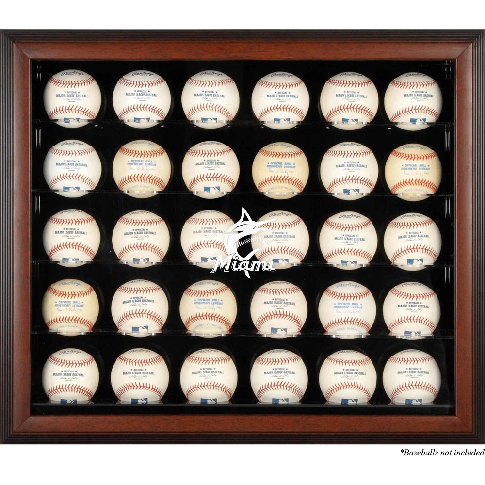 Miami Marlins Framed 2019 Logo 30-Ball Display Case