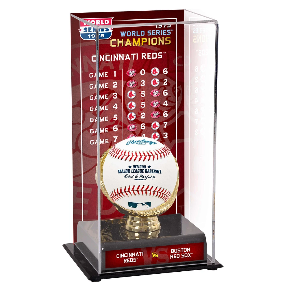 Cincinnati Reds World Series Champions Sublimated Display Case with Series Listing Image
