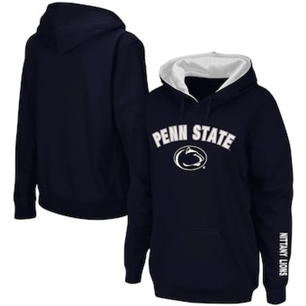 Women's Navy Penn State Nittany Lions Arch & Logo 1 Pullover Hoodie