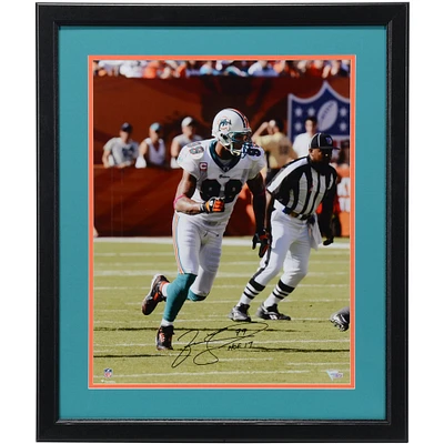 Jason Taylor Miami Dolphins Framed Autographed 16" x 20" Run Photograph with "HOF 17" Inscription