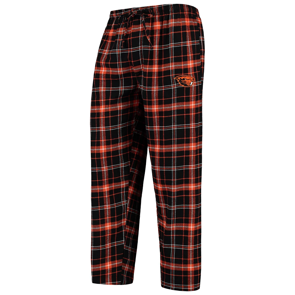 Men's Concepts Sport Black/Orange Oregon State Beavers Ultimate Flannel Pants