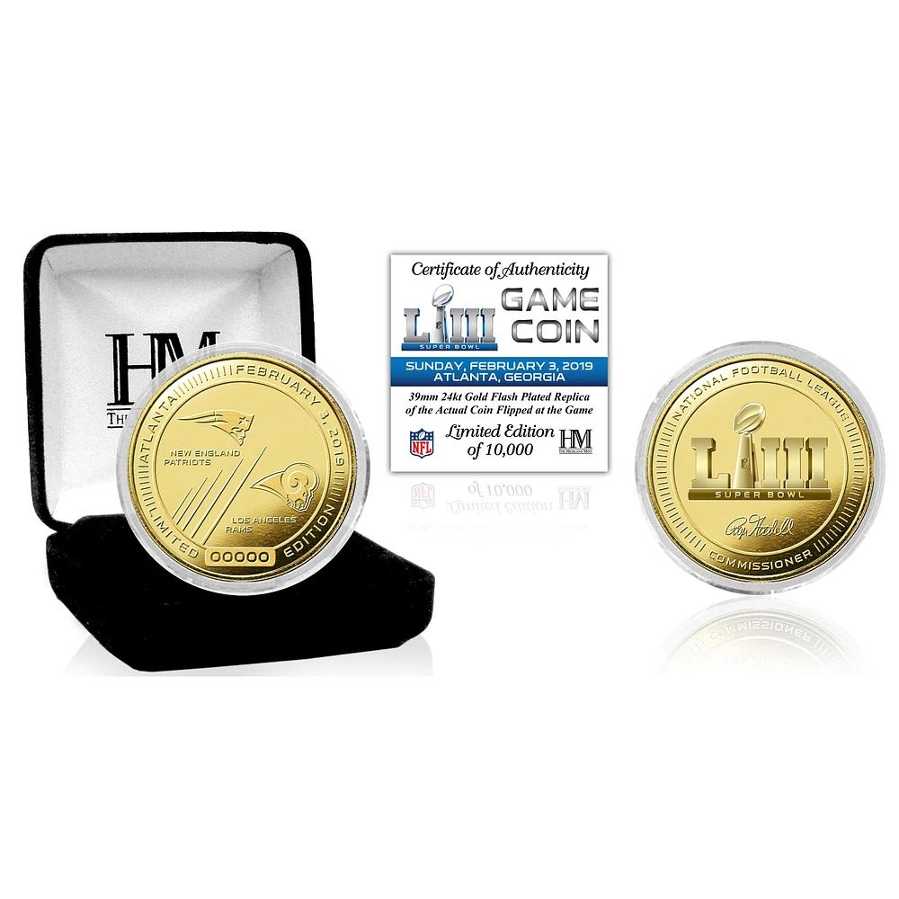 Highland Mint Los Angeles Rams vs. New England Patriots Super Bowl LIII Dueling Gold Flip Coin
