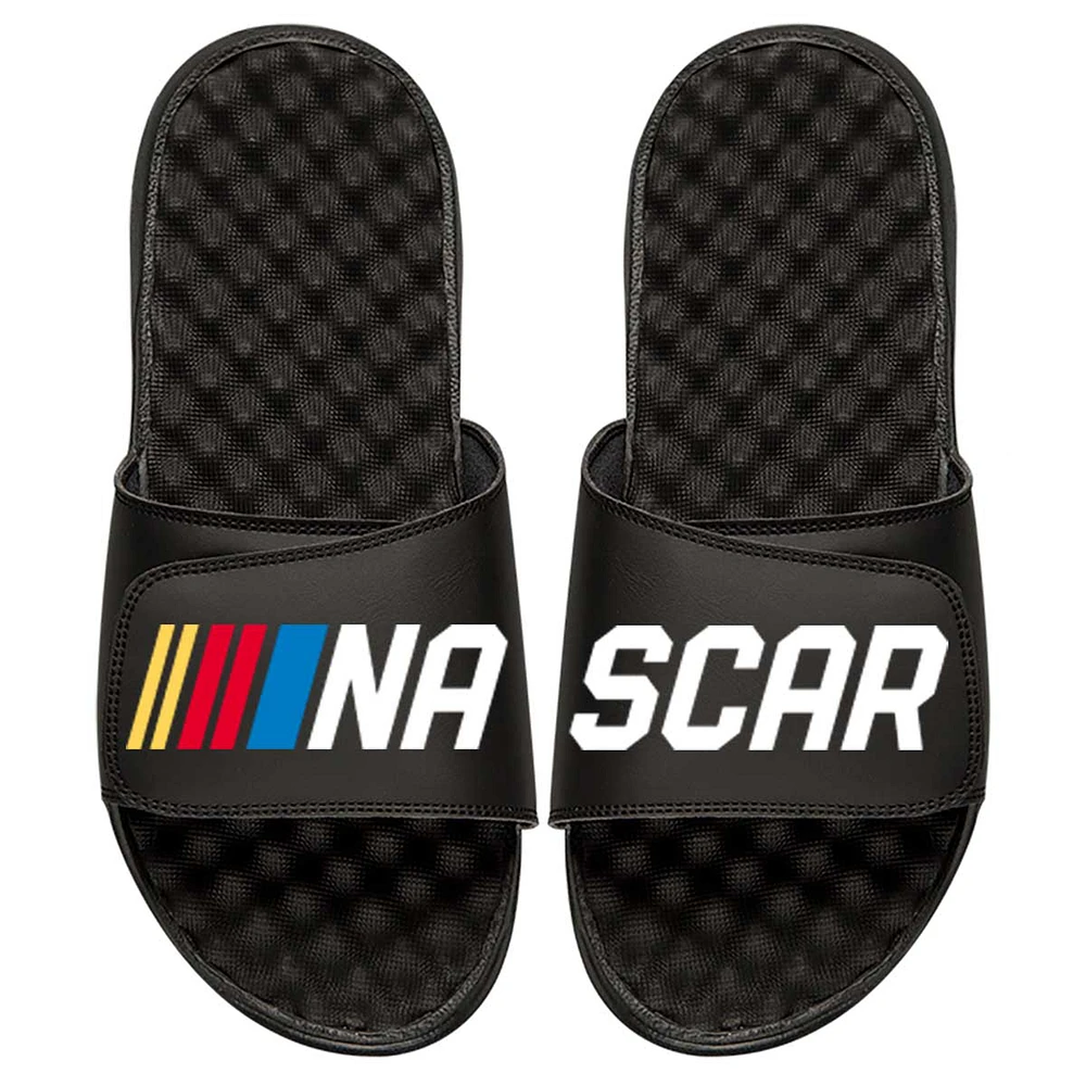 Youth ISlide Black NASCAR Split Logo Slide Sandals