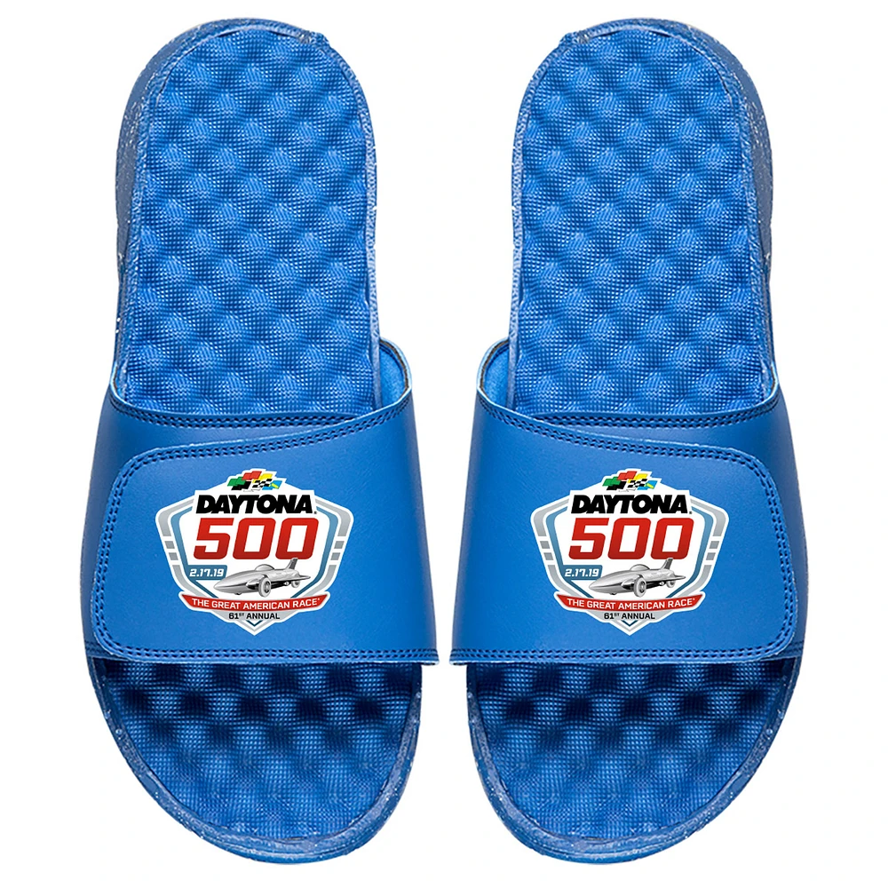 Men's ISlide Royal NASCAR 2019 Daytona 500 Color Logo Slide Sandals