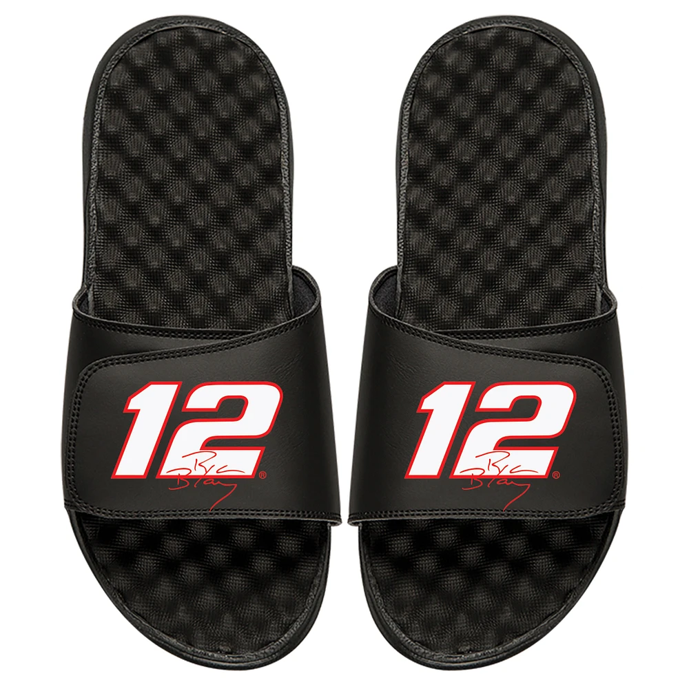 Youth ISlide Black Ryan Blaney NASCAR Driver Name & Number Slide Sandals