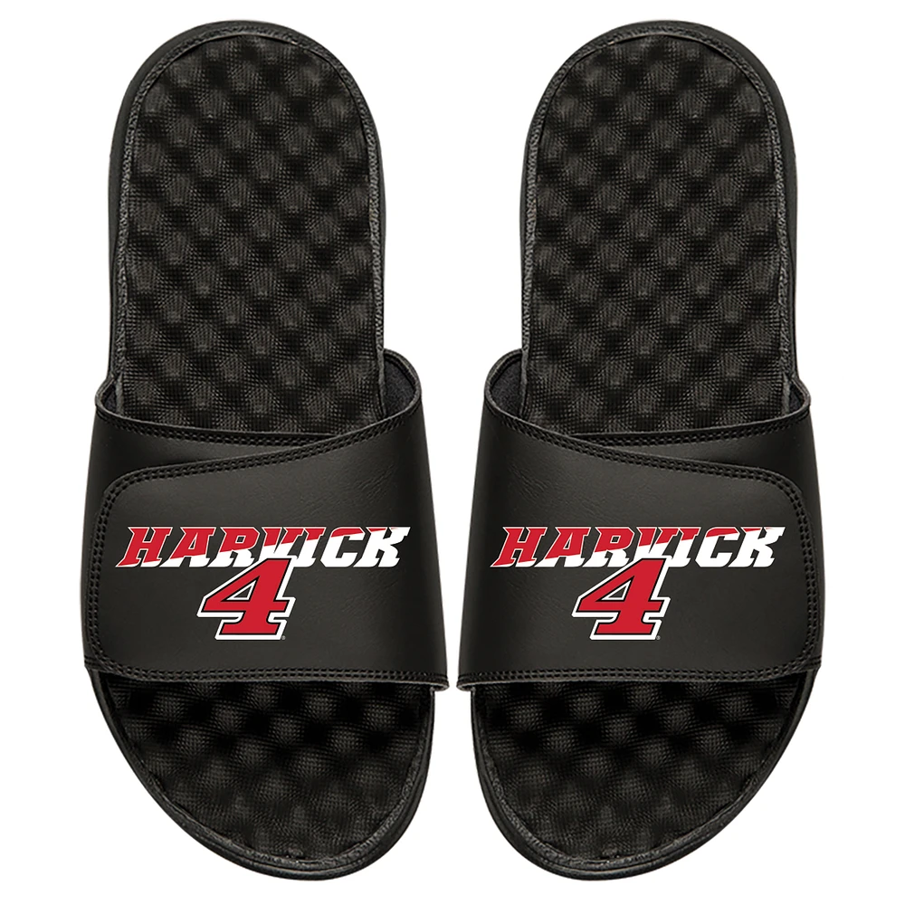 Men's ISlide Black Kevin Harvick NASCAR Driver Stack Slide Sandals