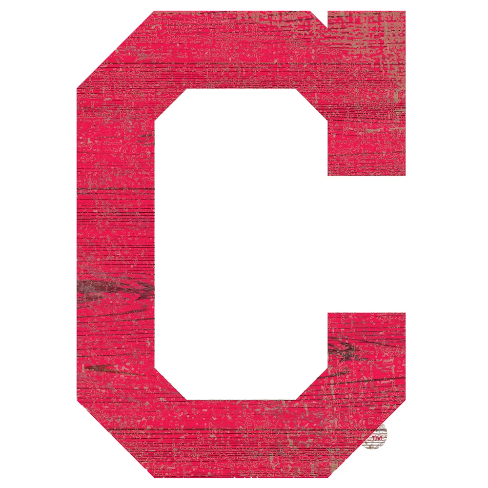 Cleveland Indians Distressed Logo Cutout Sign