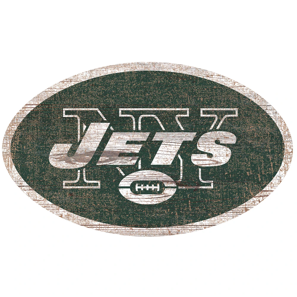 New York Jets Distressed Logo Cutout Sign