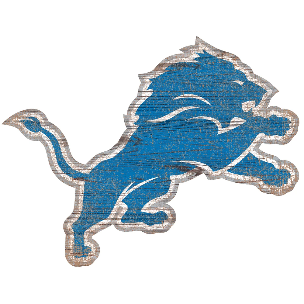 Detroit Lions Distressed Logo Cutout Sign