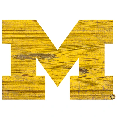 Michigan Wolverines Distressed Logo Cutout Sign