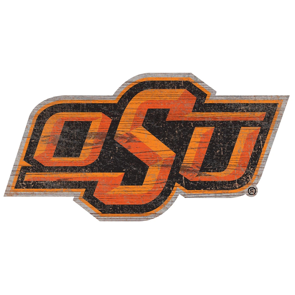 Oklahoma State Cowboys Distressed Logo Cutout Sign