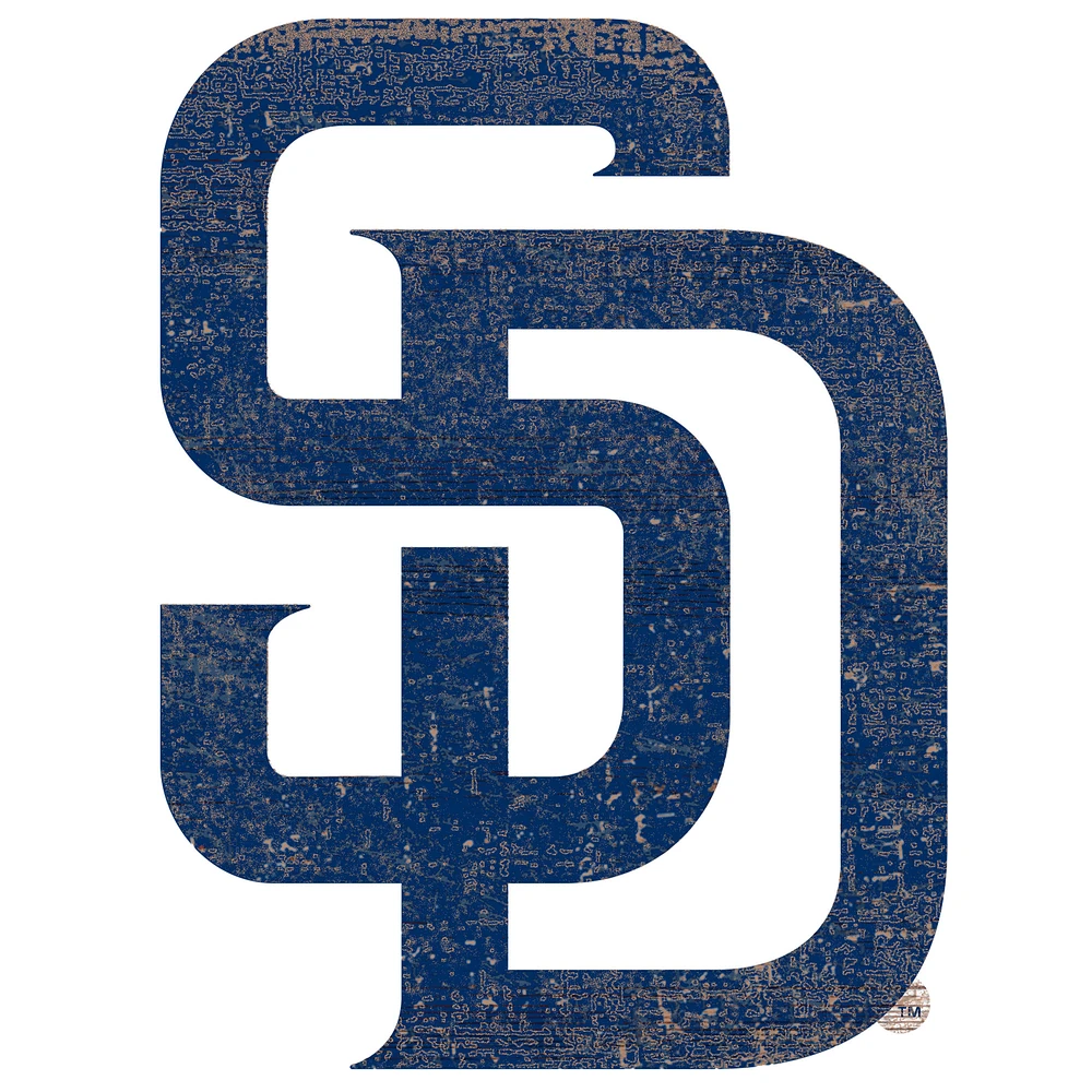 San Diego Padres Distressed Logo Cutout Sign