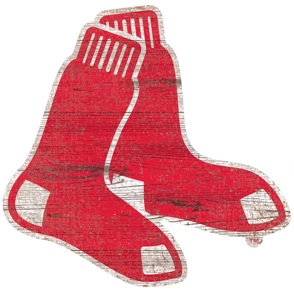 Boston Red Sox Distressed Logo Cutout Sign
