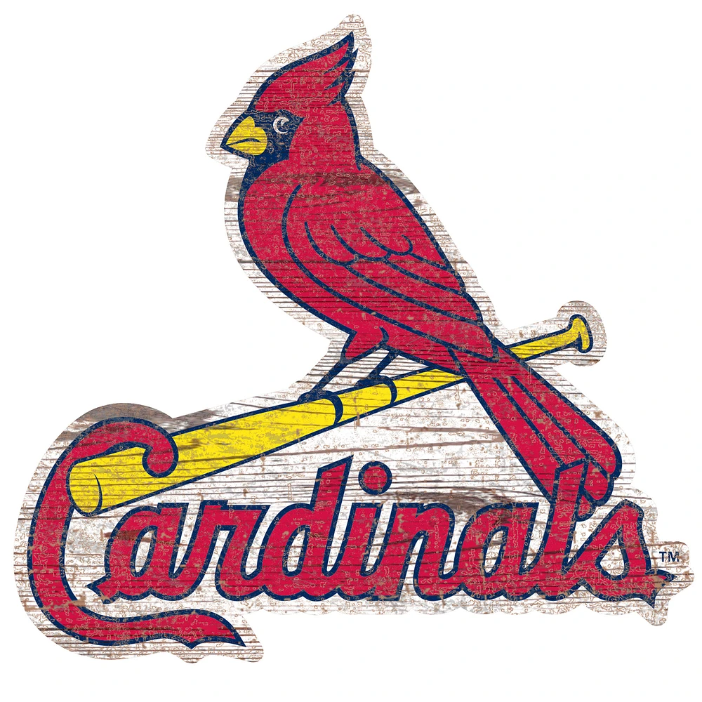 St. Louis Cardinals Distressed Logo Cutout Sign