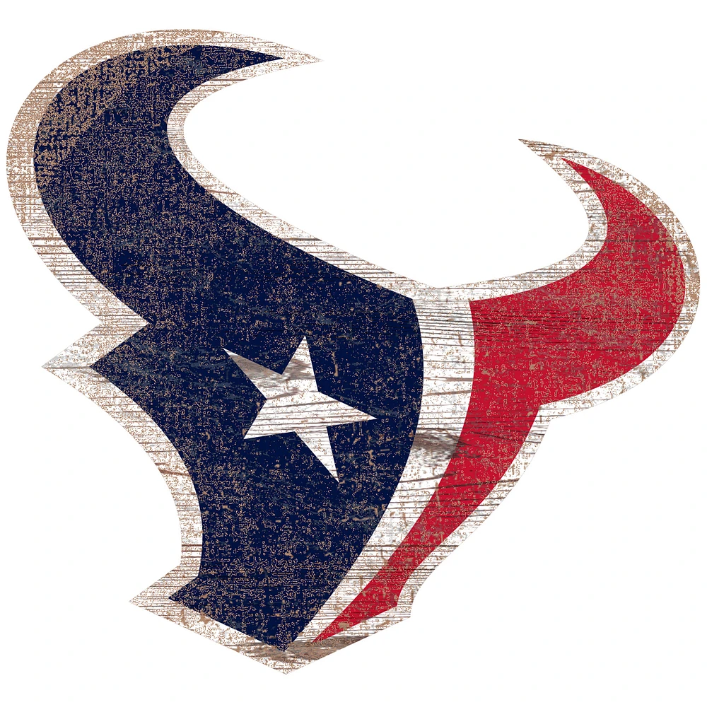 Houston Texans Distressed Logo Cutout Sign
