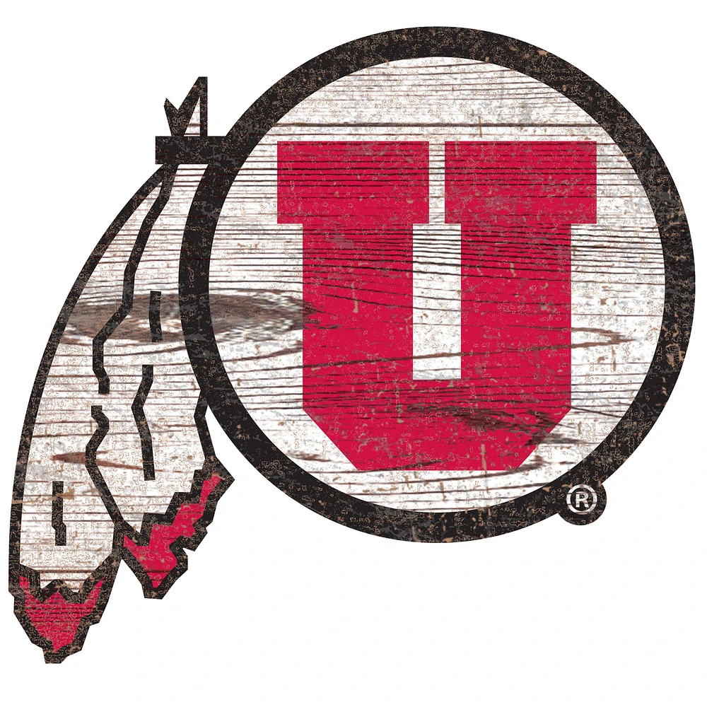 Utah Utes Distressed Logo Cutout Sign