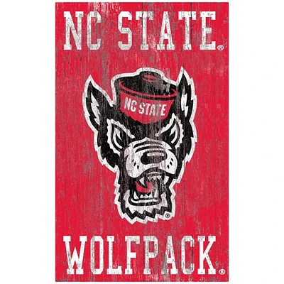 NC State Wolfpack 11'' x 19'' Heritage Distressed Logo Sign
