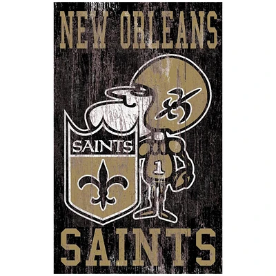 New Orleans Saints 11'' x 19'' Heritage Distressed Logo Sign
