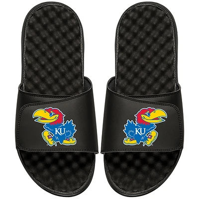 Youth ISlide Black Kansas Jayhawks Primary Logo Slide Sandals