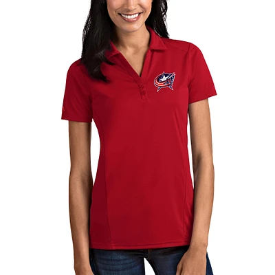 Women's Antigua Red Columbus Blue Jackets Tribute Polo