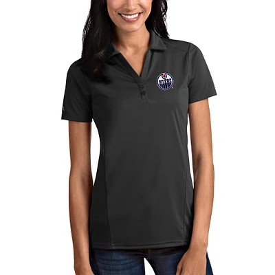 Women's Antigua Gray Edmonton Oilers Tribute Polo