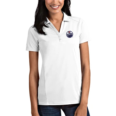 Women's Antigua White Edmonton Oilers Tribute Polo