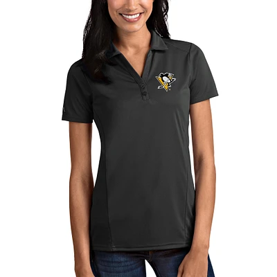 Women's Antigua Gray Pittsburgh Penguins Tribute Polo