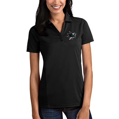 Women's Antigua Black San Jose Sharks Tribute Polo