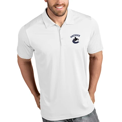 Men's Antigua White Vancouver Canucks Tribute Polo