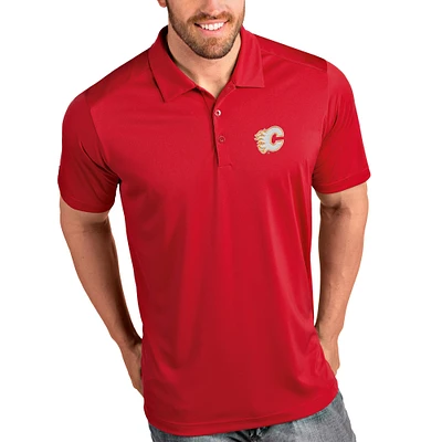 Men's Antigua Red Calgary Flames Tribute Polo