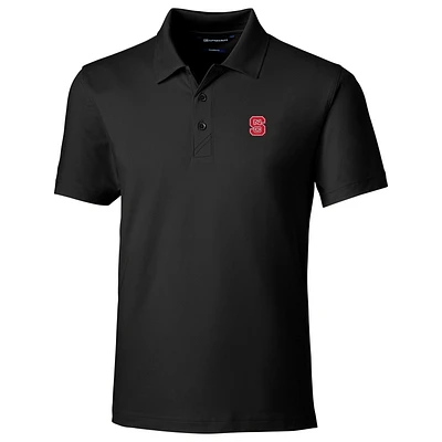 Men's Cutter & Buck Black NC State Wolfpack Forge Tailored Fit Polo