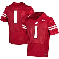 Men's Under Armour #1 Wisconsin Badgers Replica Football Jersey